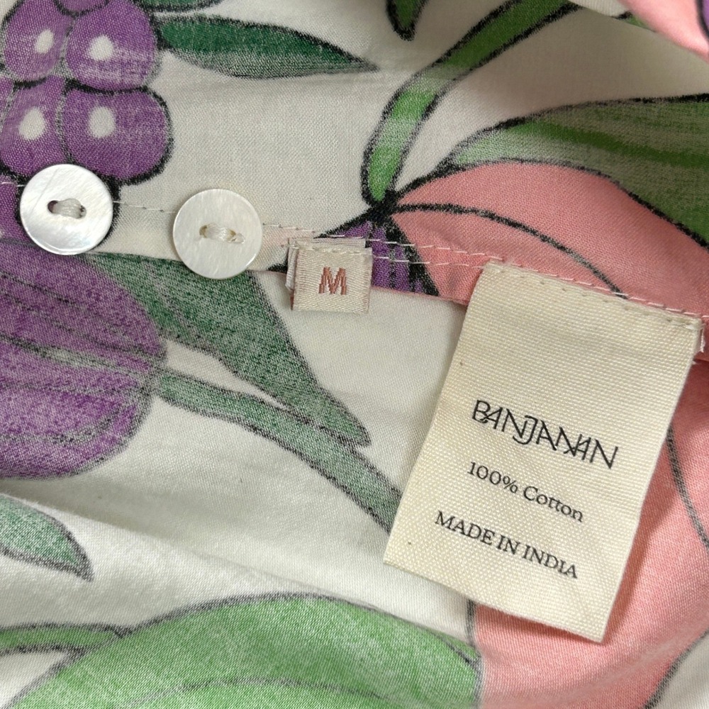 Banjanan White Pink Floral Cotton Tie Waist Dress Pockets Size M‎ - Picture 4 of 16